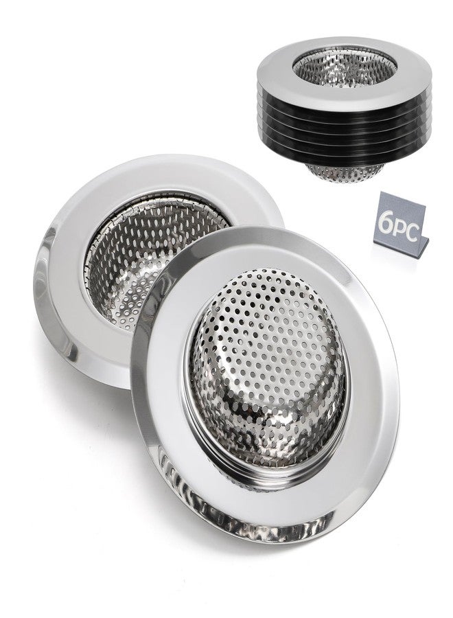 Kingrol 6-Piece Kitchen Sink Strainer Set, 4.5" Stainless Steel Sink Food Catcher, Anti-Clogging Design, Universal Fit for Standard Drains, Dishwasher Safe - Image 1