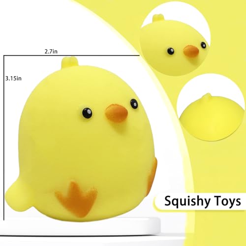 AiSiXin Chicken Stress Balls Squishy Toys for Kids Party Favors Dough Ball Squeeze Toys for Adults Funny Cute Farm Animals Stress Ball Sensory Toys for Autism - Image 5