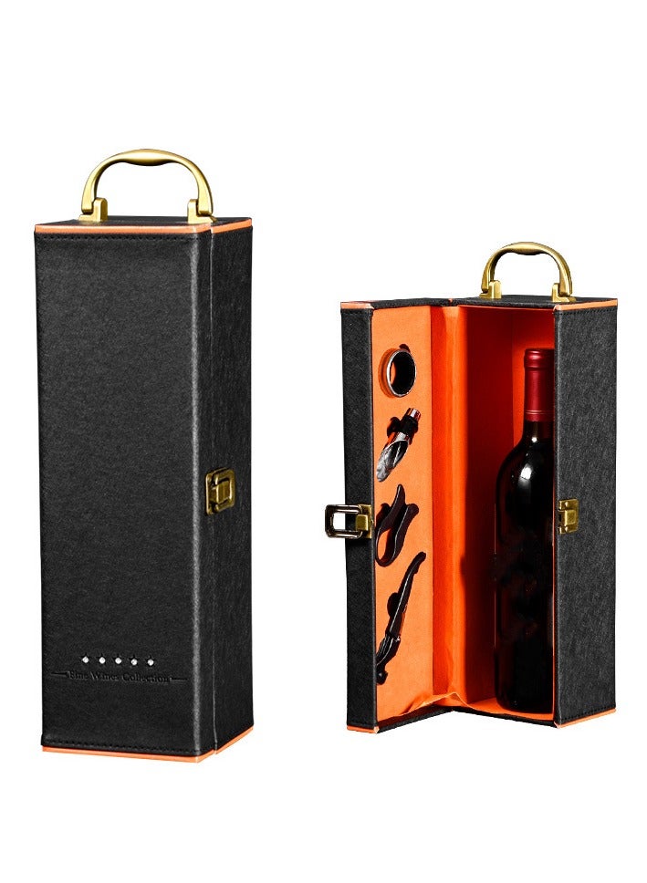KASTWAVE Wine Leather Box Bottle Holder Storage Tote Carrier with Wine Accessories Gifts for Women Adults Wine Lovers (Rhinestone)  - Image 1