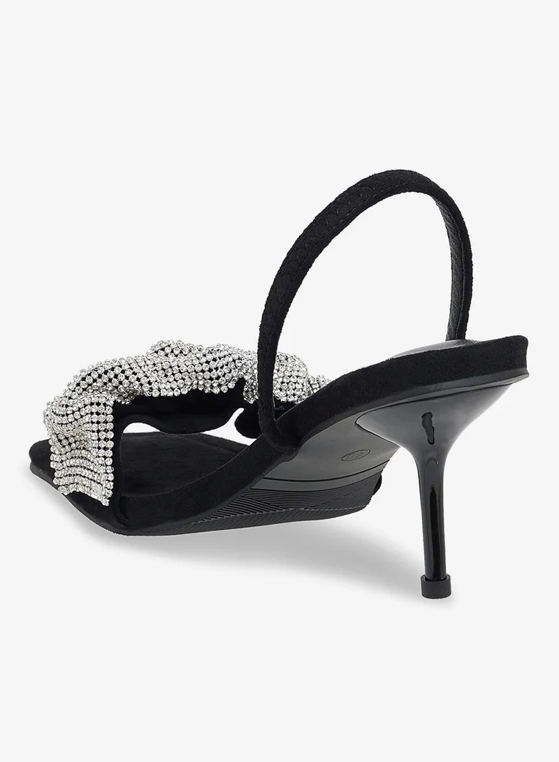 ELLA Black Embellished Heeled Sandal for Women | Best Price UAE
