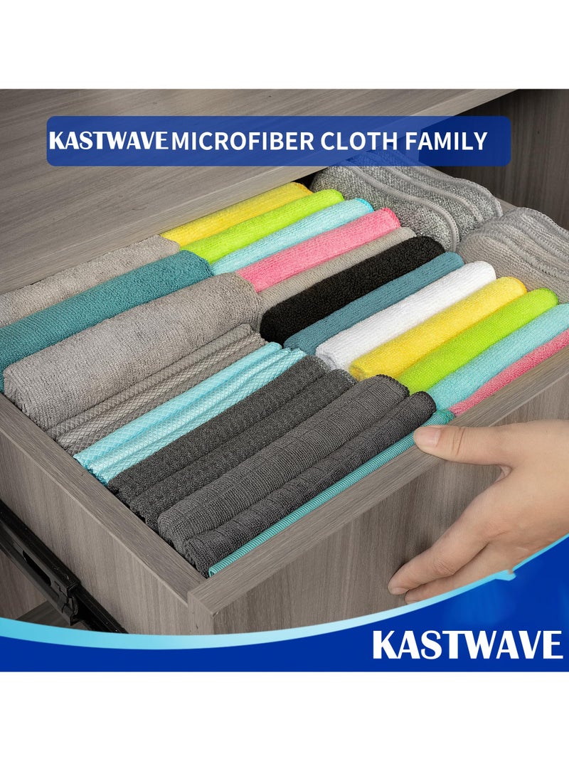 Kitchen Dish Cloths, Waffle Pattern Cleaning Cloths, 100% Cotton Reusable Absorbent Microfiber Cleaning Cloths, Lint Free Microfiber Kitchen Towels, 6 Pack (Grey, 40*40 cm)