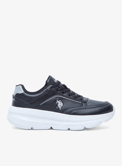 يو اس بولو اسن سنيكرز نسائي أسود بتصميم رباط خفيف