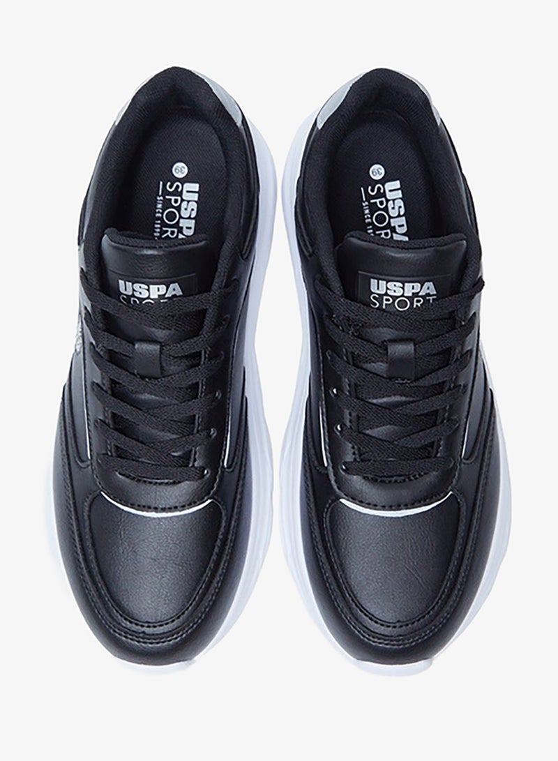 يو اس بولو اسن سنيكرز نسائي أسود بتصميم رباط خفيف - Image 4