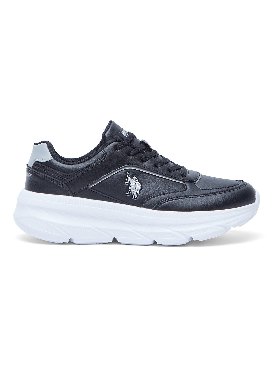 U.S. Polo Assn. Women's Black Low-Top Sneakers - Lightweight Lace-Up Design 