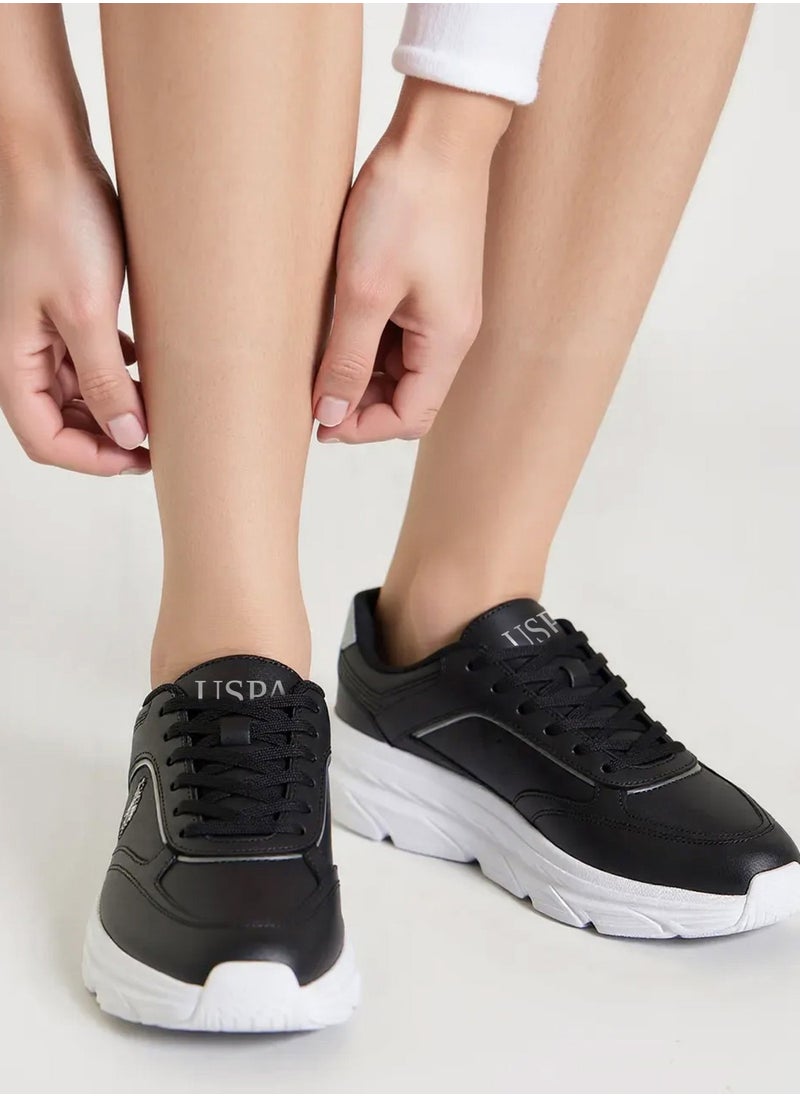 U.S. Polo Assn. Women's Black Low-Top Sneakers - Lightweight Lace-Up Design  - Image 2