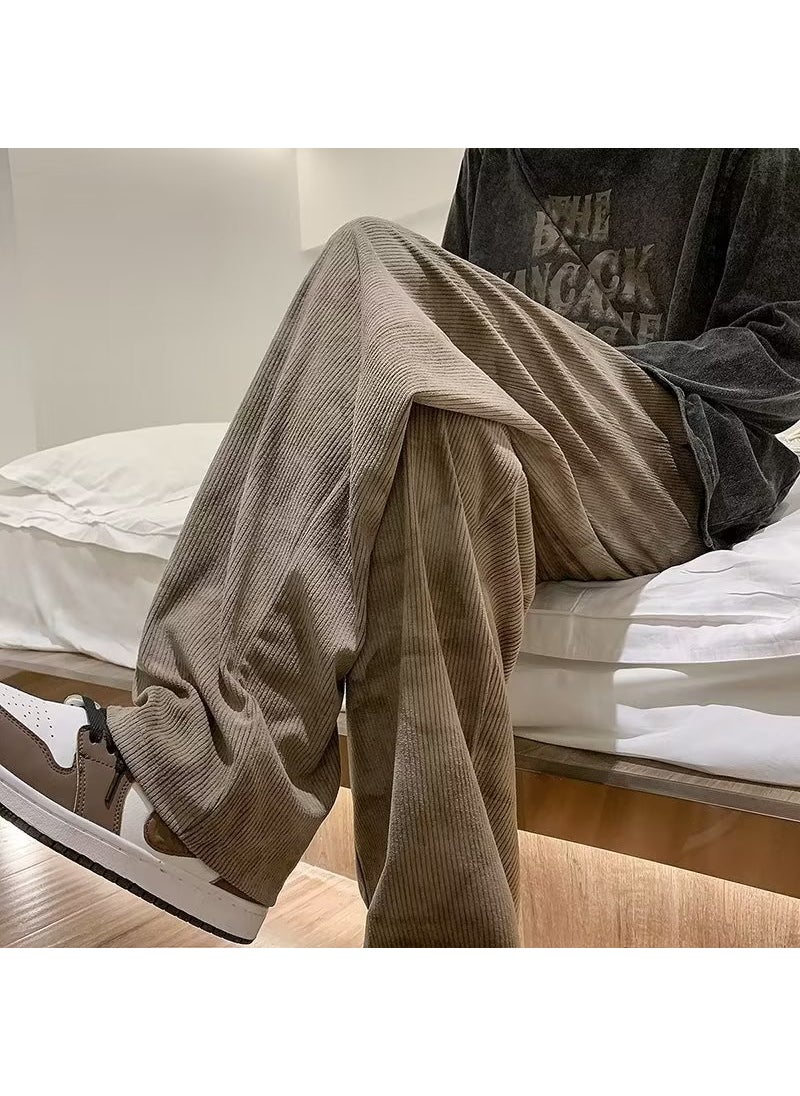 Corduroy Tie-Dye Sweatpants Oversize Baggy Men Khakis (fleece-lined)
