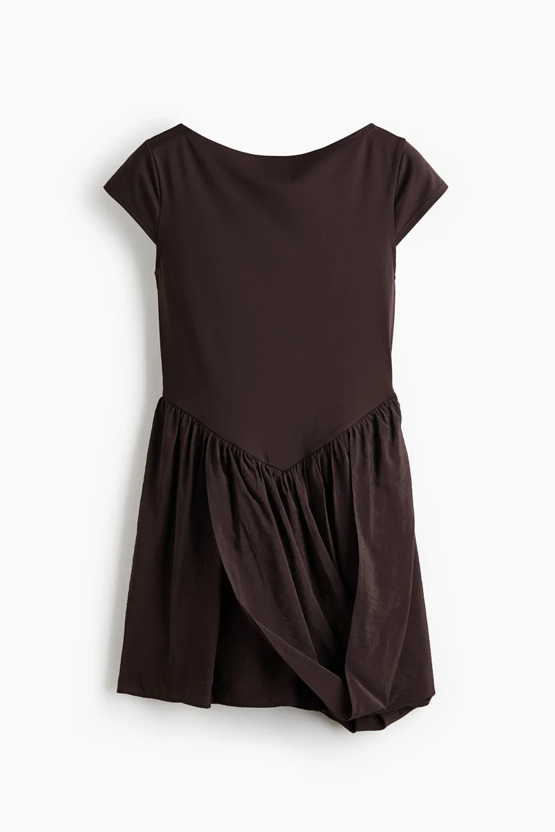 H&M  Dual-fabric draped-panel dress for Women | Best Price UAE