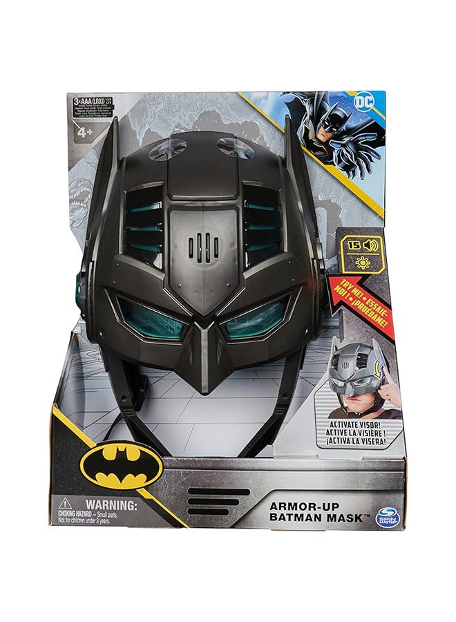 SPIN MASTER DC Comics, Armor-Up Batman Mask with Visor, 15+ Sounds & Phrases, Lights, Super Hero Costume, Kids Roleplay for Boys and Girls Ages 4+  - Image 1