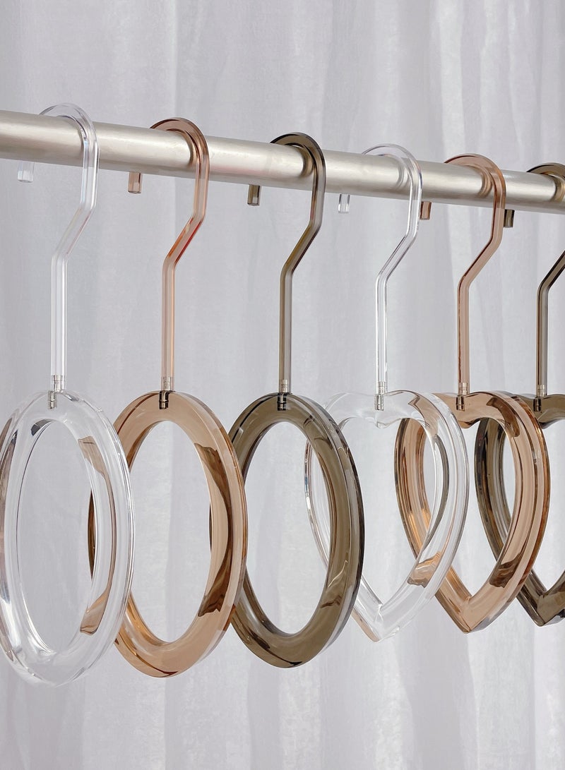 Acrylic Scarf Hanging Ring Silk Scarf Display Hanging Ring Transparent Circular Crystal Clothes Hanger Hook(2 Pieces)  - Image 3