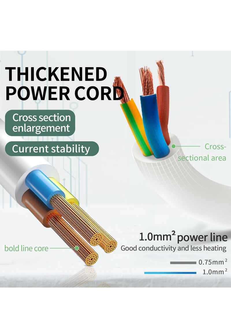 GULFLINK Power Extension Cord 2 Meter Cable With 3 Power Socket 2 USB 2 PD Power Strip Black - Image 5