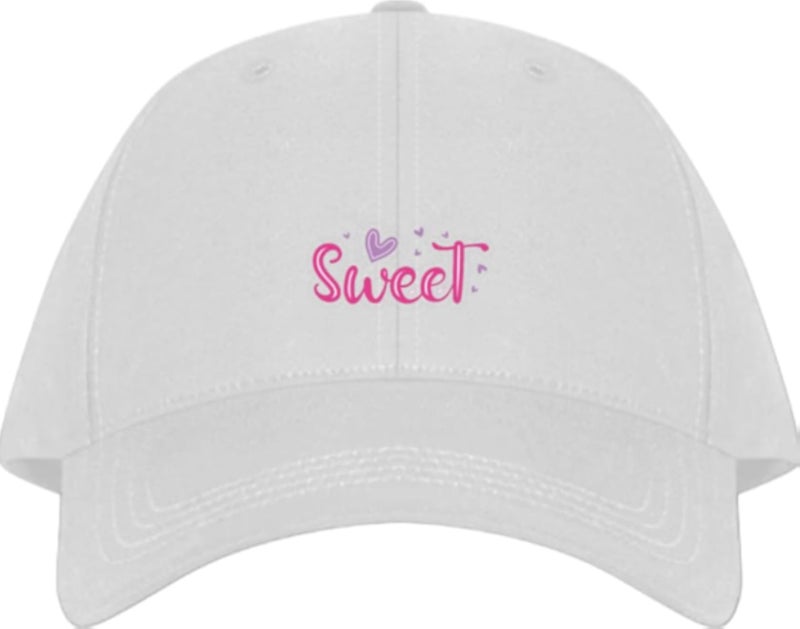 Sweet Plain unisex baseball cap White