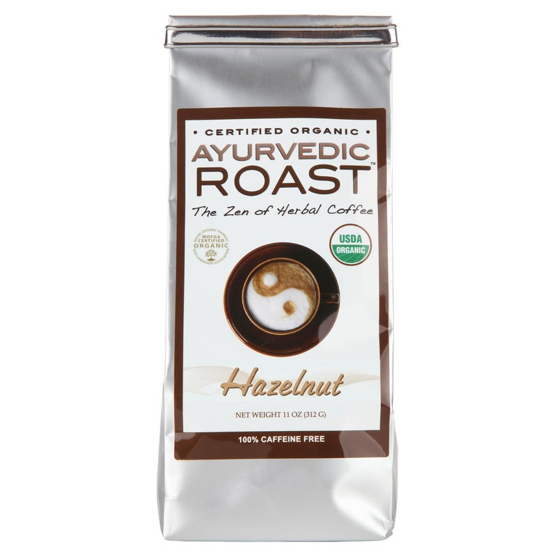 Ayurvedic Roast - Hazelnut, Organic Coffee Substitute Caffeine Free Antioxidant Adaptogenic Non Acidic Grain Coffee Chicory Ashwagandha 11 oz. - Image 1