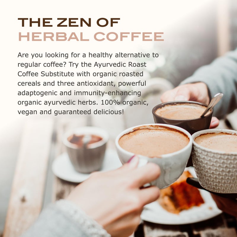 Ayurvedic Roast - Hazelnut, Organic Coffee Substitute Caffeine Free Antioxidant Adaptogenic Non Acidic Grain Coffee Chicory Ashwagandha 11 oz. - Image 2