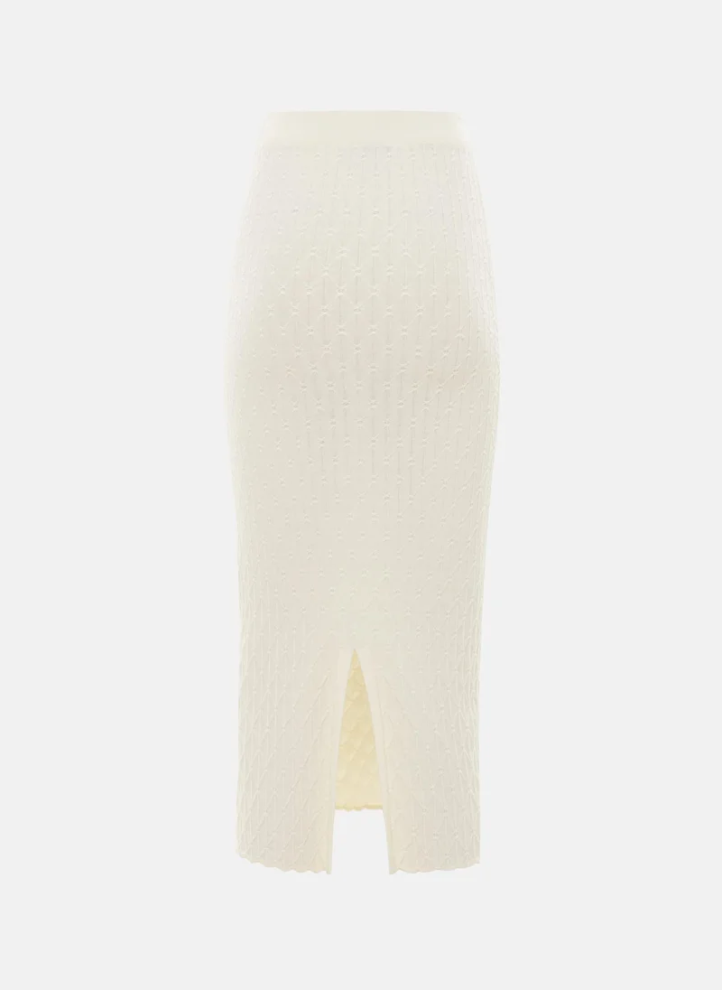 Lichi  Straight-cut midi skirt in textured knit for Women | Best Price UAE