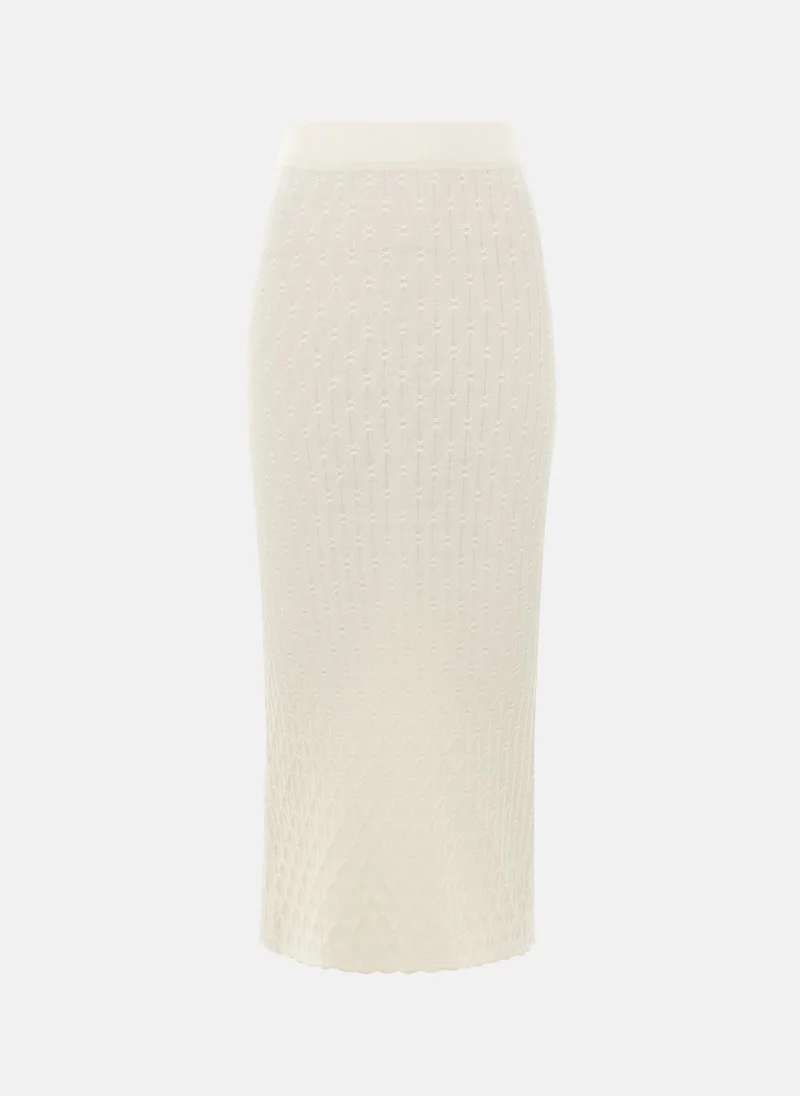 Lichi  Straight-cut midi skirt in textured knit for Women | Best Price UAE