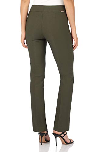 Rekucci Women's Ease Into Comfort Stretchy Straight Leg Office Pant with Tummy Control (2 Short, Olive) - Image 4