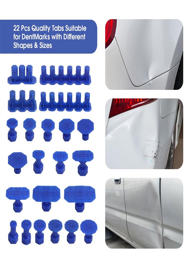 KASTWAVE Car Dent Puller Kit Auto Paintless Body Dent Puller, T bar Dent Repairing kit, with Slide Hammer, Dent Removal Glue Pulling Tabs, Efficient Automobile Body Repairing  - Image 4