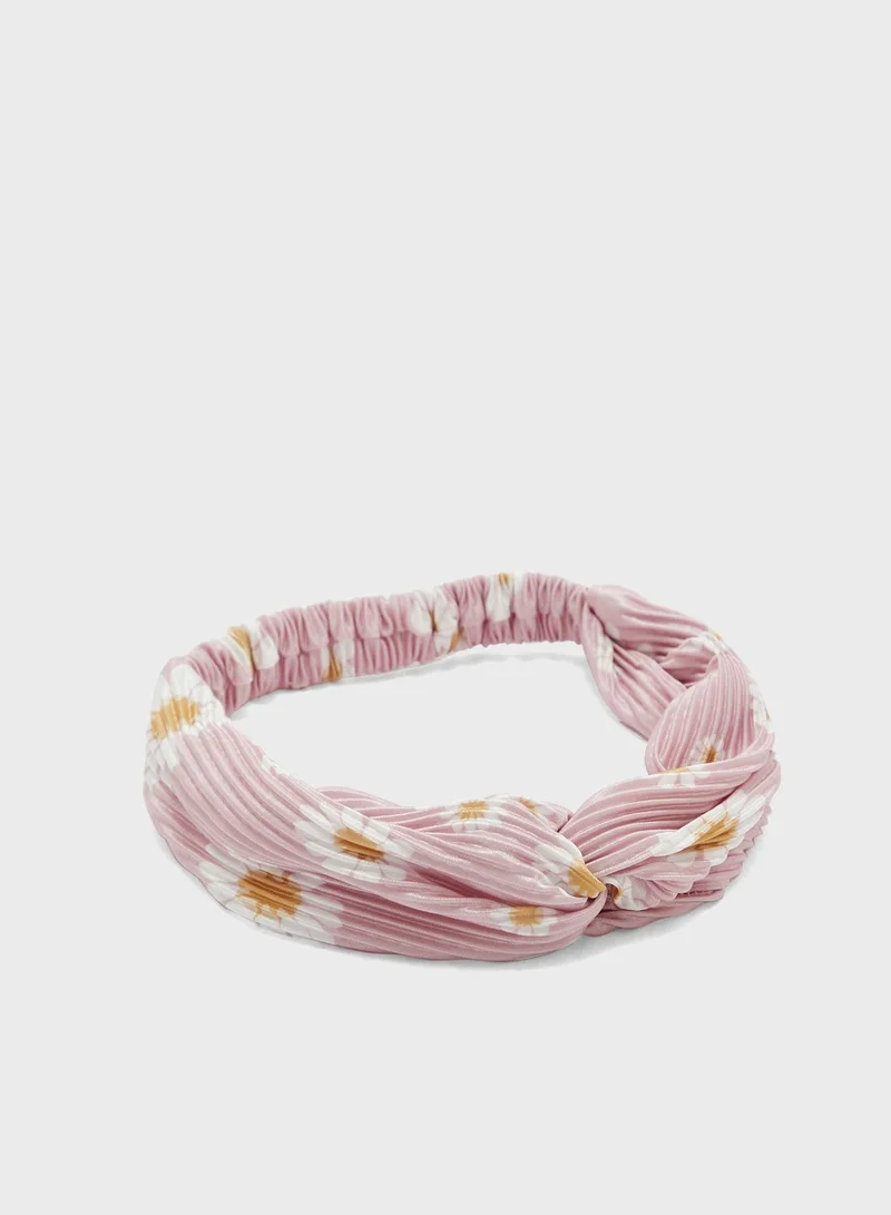 Ginger Daisy Print Crinkle Head Band