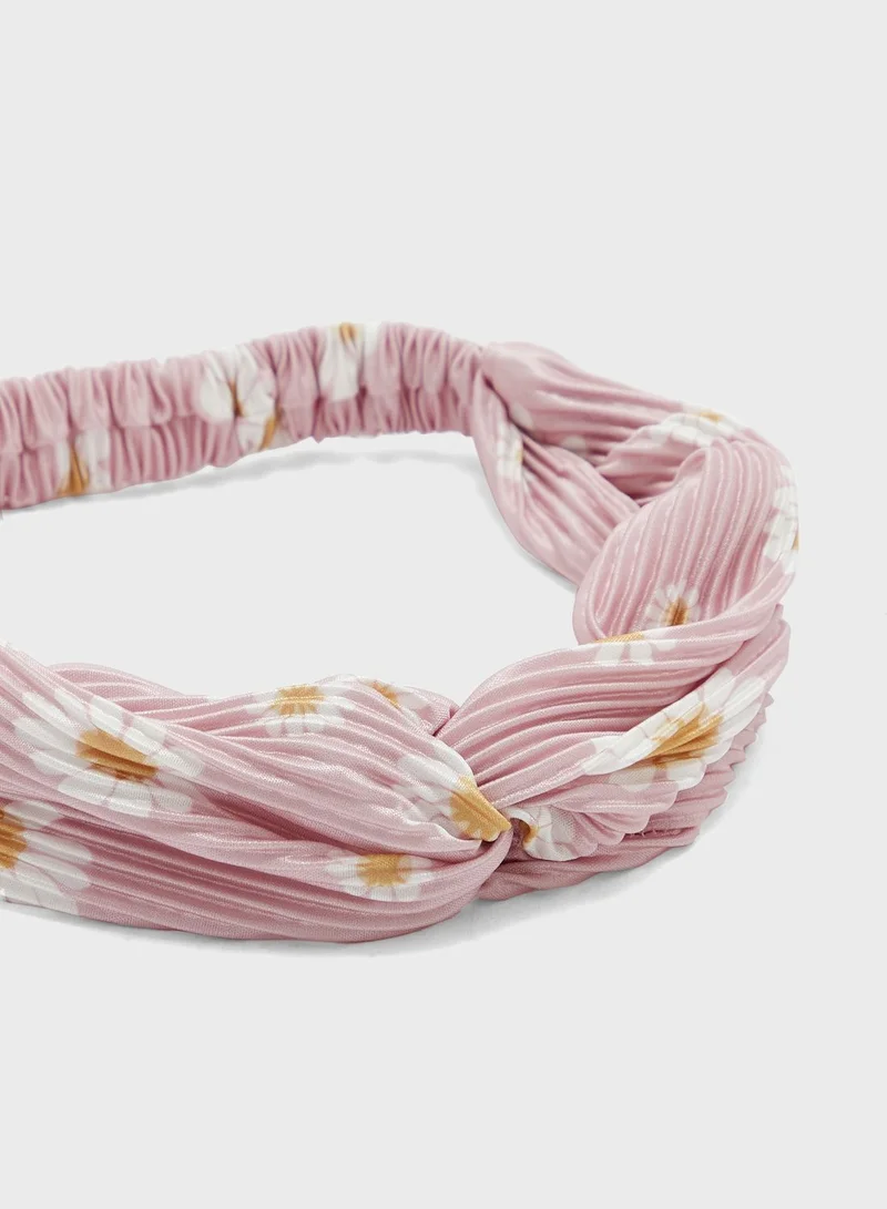 Ginger Daisy Print Crinkle Head Band