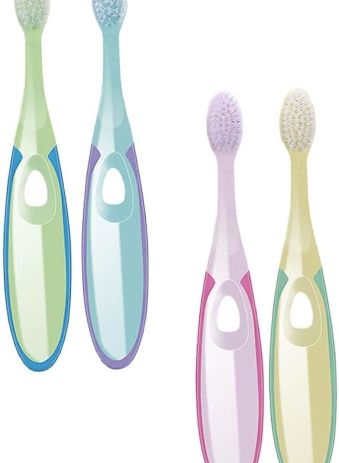 Soft Bristle Toothbrush Set Of 4 For Gentle Gum Care Ergonomic Non Slip Grip Portable - Image 1
