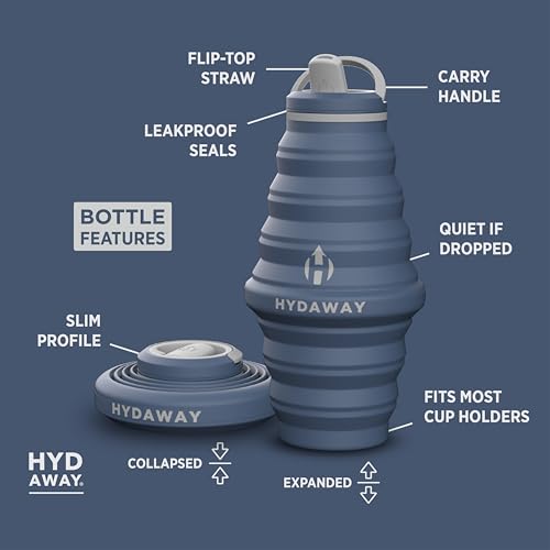 HYDAWAY 25oz Collapsible Water Bottle - BPA-Free, Leakproof, Lightweight, and Space-Saving - Perfect for Hiking, Travel, and All-Day Hydration - Image 5