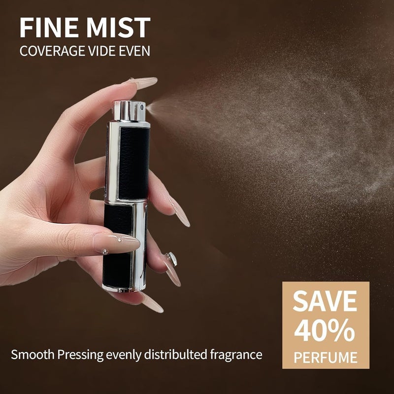 Vitog Refillable Bottle - Filling Perfume Atomizer Cologne Travel Bottle,10ml Luxurious Pocket Perfume Travel Dispenser for Women and Men (Black) 1PCS - Image 5