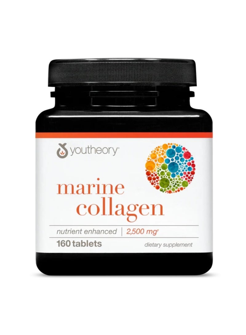 youtheory Marine Collagen Nutrient Enhanced 2500 Mg 160 Tablets, dietary supplement - Image 1
