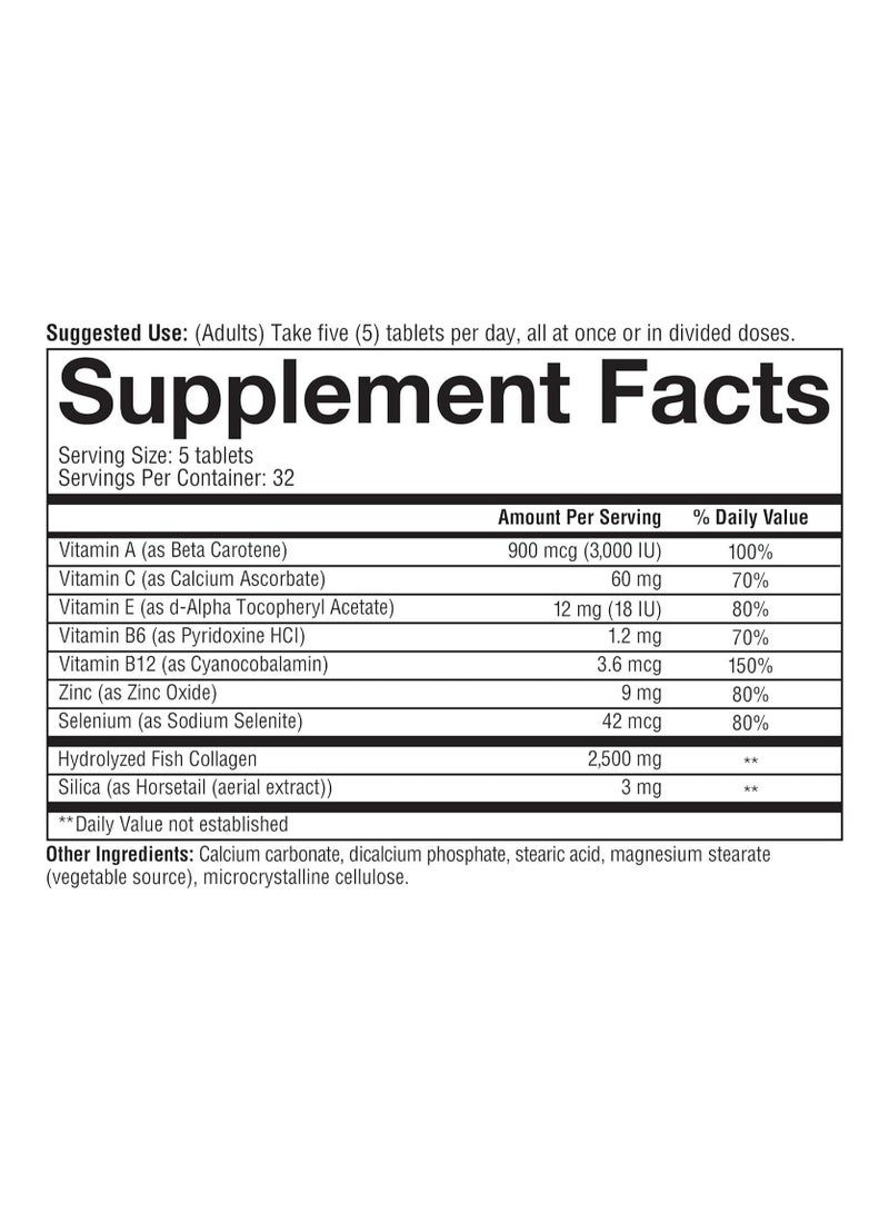 youtheory Marine Collagen Nutrient Enhanced 2500 Mg 160 Tablets, dietary supplement - Image 4