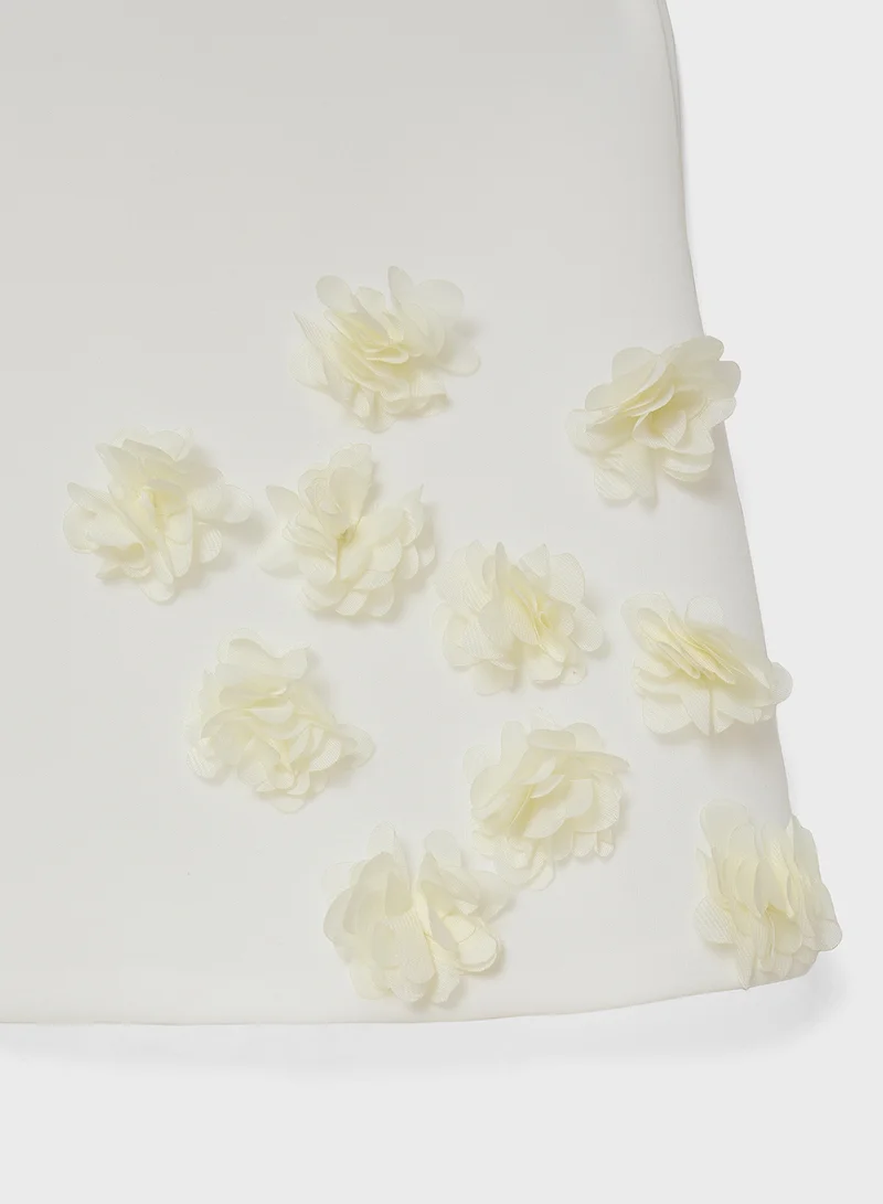 Little Golden Apple Little Short Sleeves With Flower Dress