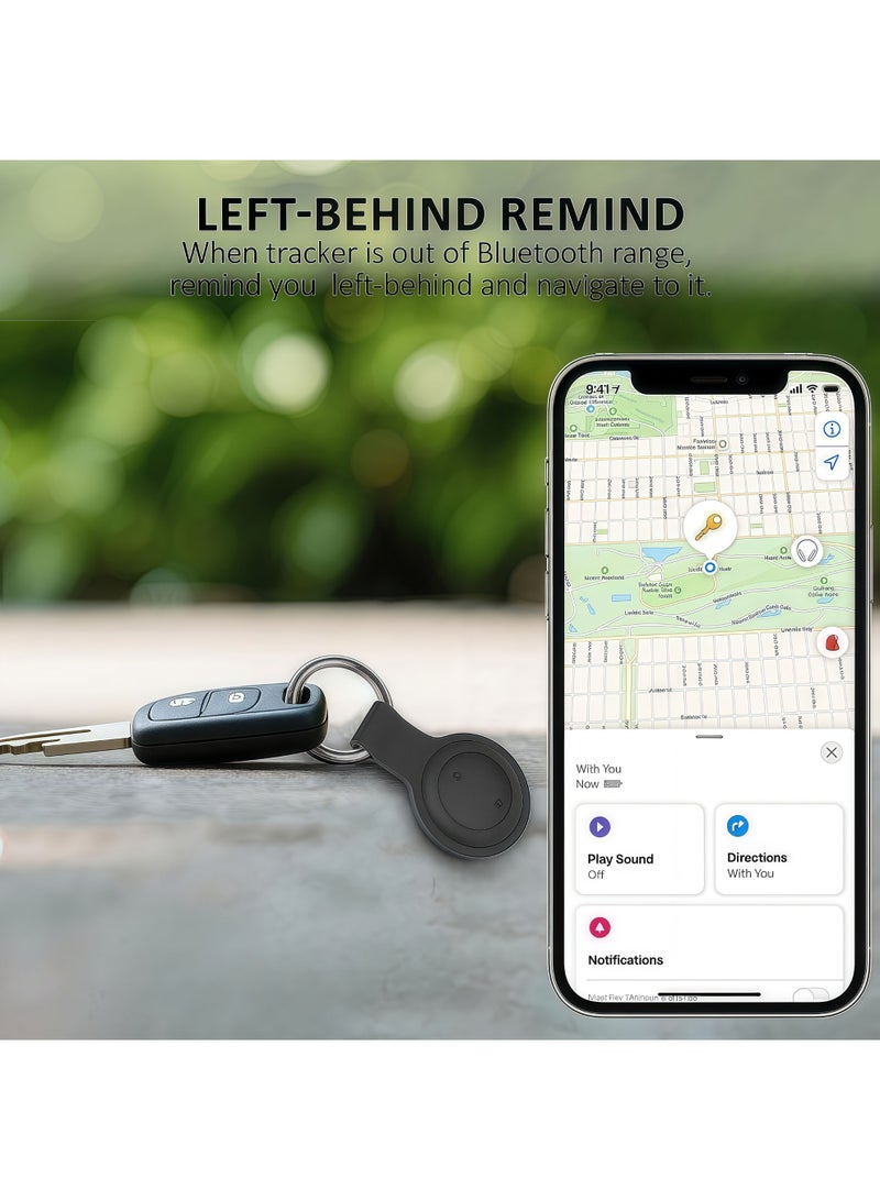 Lesha Smart Tracker Item Finder for Apple Find My APP(iOS Only) Tracker Tags for Keys with IP68 Waterproof Silicone Case, Super MINI Size Smart Bluetooth Tracker, Item Locator for Luggage, Backpack, Wallet, Bicycle, etc(Black) - Image 4