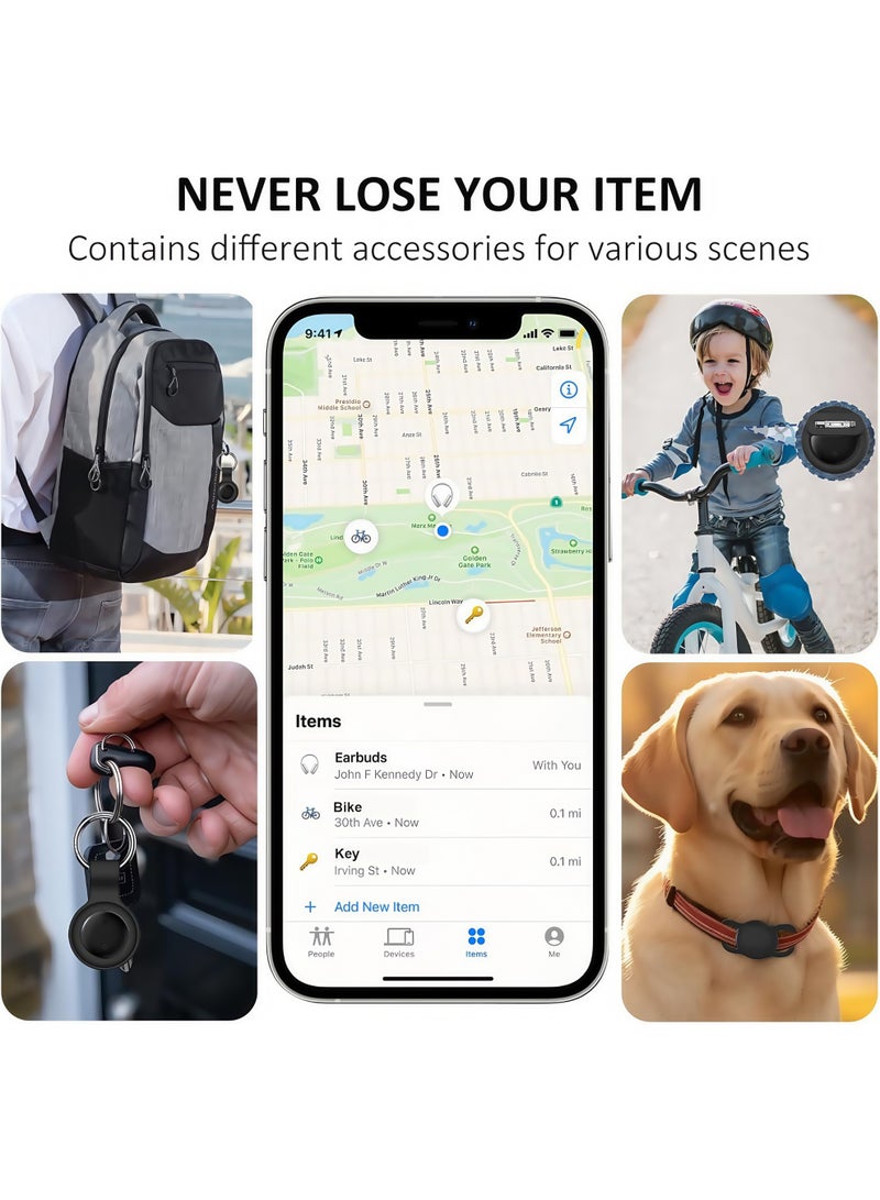 Lesha Smart Tracker Item Finder for Apple Find My APP(iOS Only) Tracker Tags for Keys with IP68 Waterproof Silicone Case, Super MINI Size Smart Bluetooth Tracker, Item Locator for Luggage, Backpack, Wallet, Bicycle, etc(Black) - Image 5