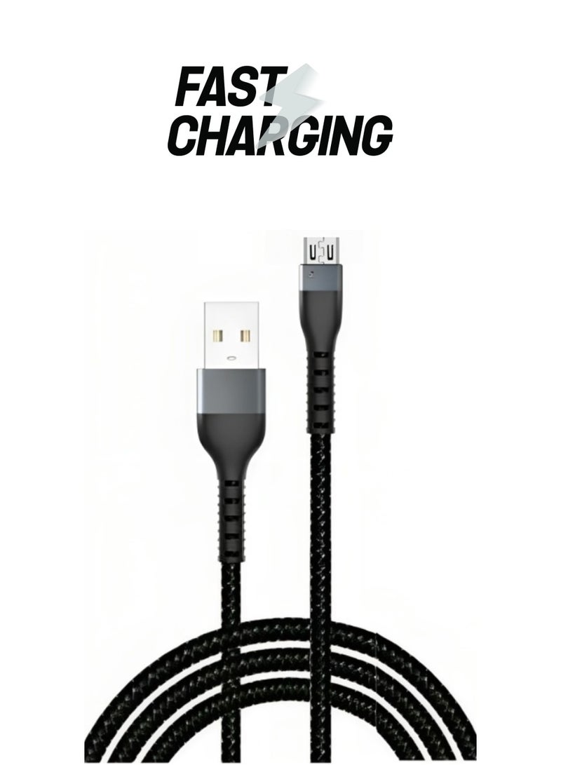 Bastec Micro USB Cable Fabric - Black - Model BC033 by BASTEC - Image 1