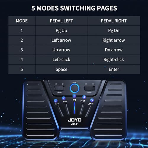 JOYO Wireless Page Turner Bluetooth Music Page Turner Pedal for iPad Tablets Android IOS Phones Keyboard Foot Switches Turner (SP-01) - Image 3