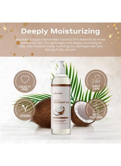 Aquableu Aquableu Fractionated Liquid Coconut Oil - 100% Pure and All-Natural - Moisturizing, Lightweight and Deeply Nourishing - Promotes Healthy, Softer Skin & Hair - Hydrating - 12 oz  - Image 5
