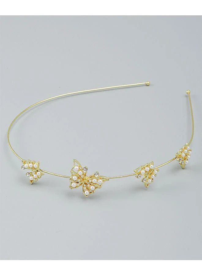 Mark & Mia Mark & Mia Hair Band, Stretch Design, Elegant, Comfortable, 6 to 12 Years - Golden