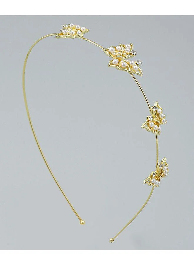 Mark & Mia Mark & Mia Hair Band, Stretch Design, Elegant, Comfortable, 6 to 12 Years - Golden