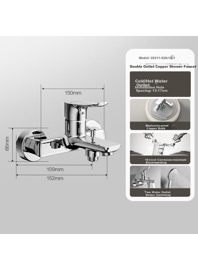 Jomoo Shower Faucet, Mixing Valve, Bathroom Hot And Cold Three-way Shower Switch, Bathtub Mixing Faucet, 35311-526/1b