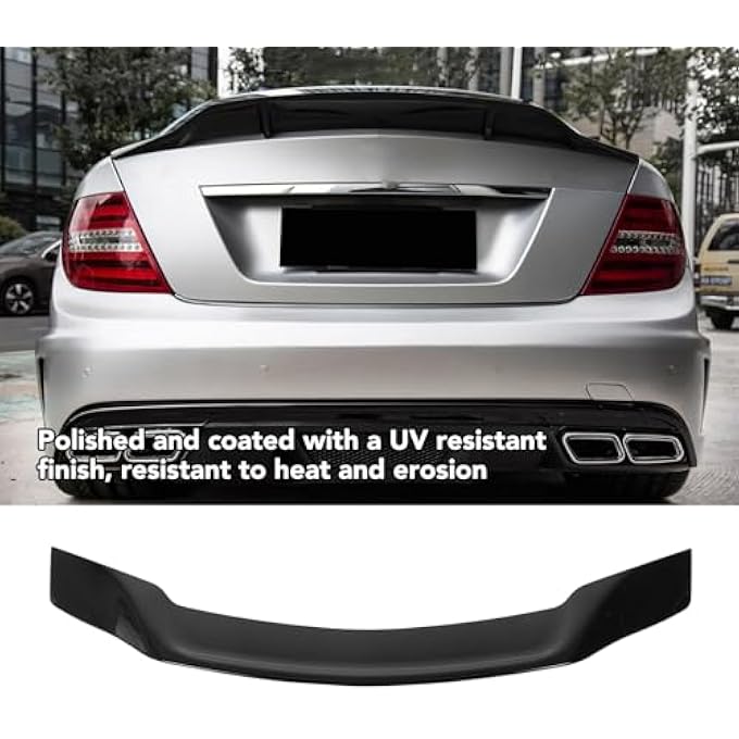 Sunisfa Rear Trunk Spoiler, Gloss Black RT Style C-Class W204 C180 C200 C250 C300 C350 C63 2008-2014, Enhances Aerodynamics, Easy Install, High Strength ABS, UV Coating, Aggressive - Image 4