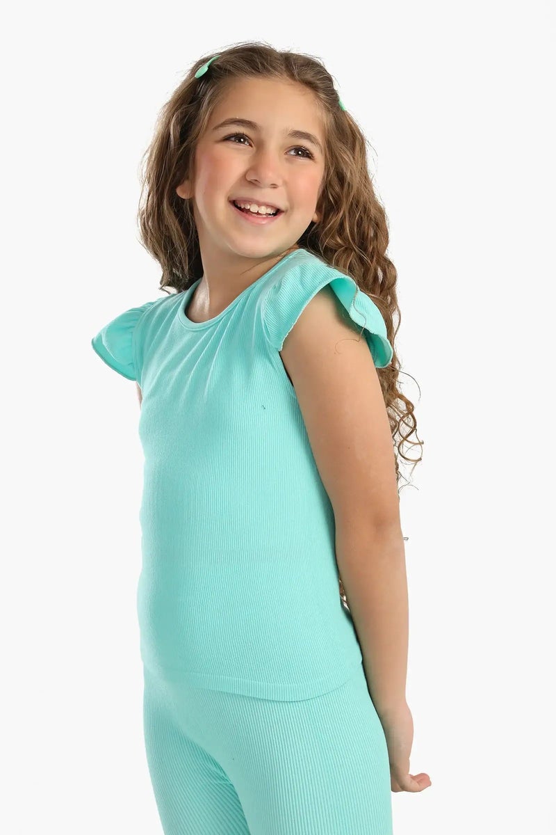 Carina Girly Ribbed Ruffle Top - Image 3