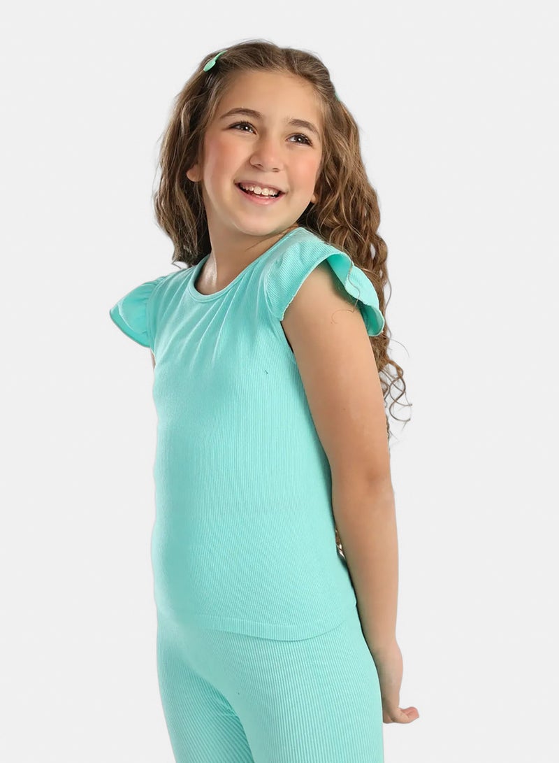 Carina Girly Ribbed Ruffle Top - Image 3