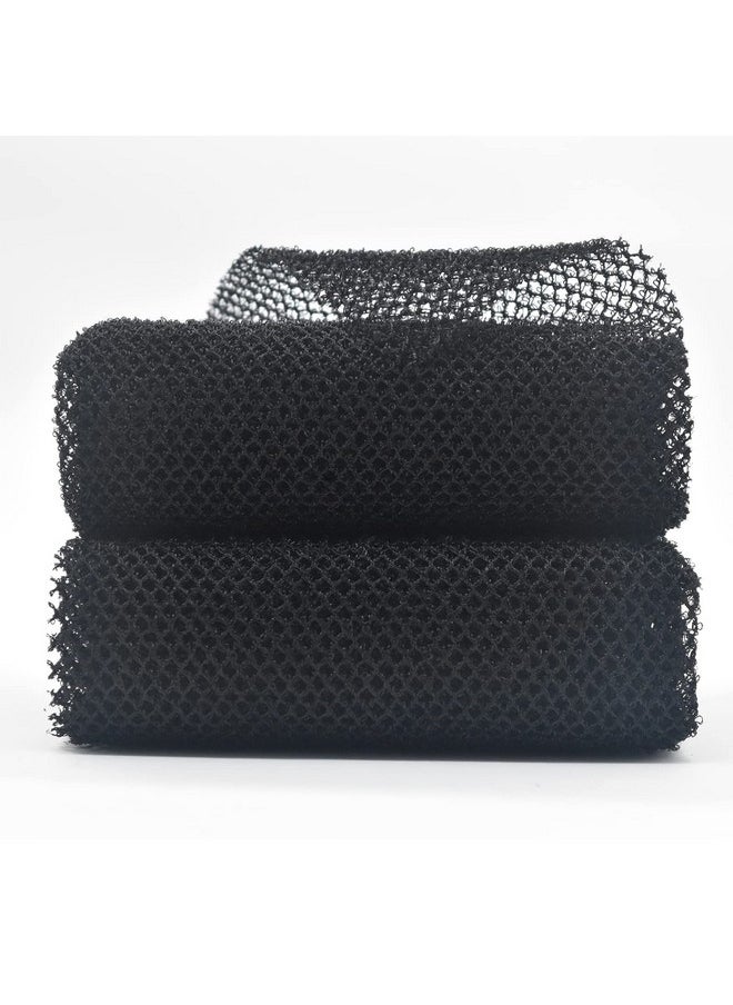 SuperJpsor - 2 Piece Exfoliating African Body Scrubberswash Net Sponges For Shower And Bath (2 Black) - Image 1
