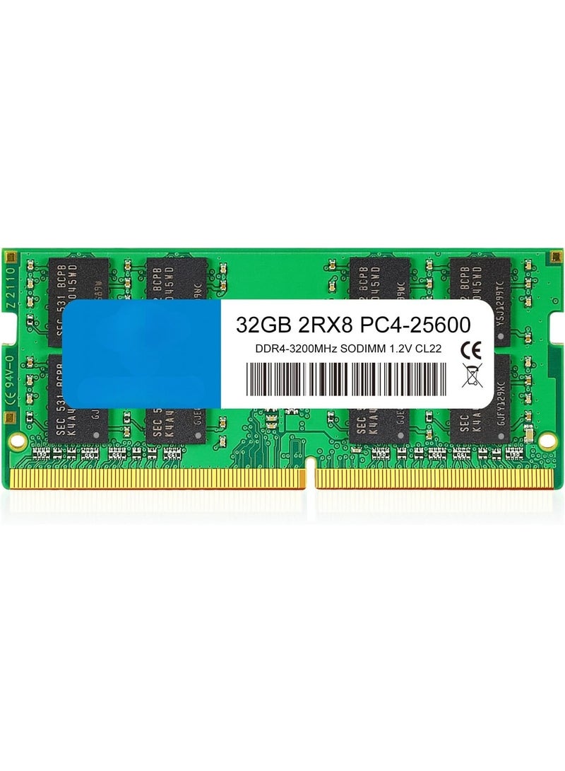 ذاكرة RAM لابتوب DDR4 بسعة 32 جيجابايت – سرعة 3200 ميجاهرتز، SO-DIMM 260 دبوس، توقيت CL22، جهد 1.2 فولت، غير مزودة بذاكرة مؤقتة - Image 1