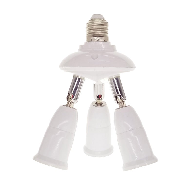 E27 Light Bulb Socket Adapter Splitter to 3 Heads Adjustable Angles for Wide Coverage Indoor Outdoor Use - Image 1