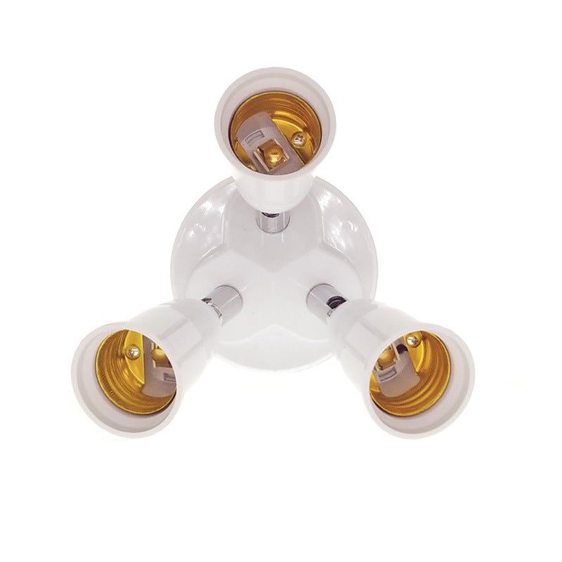 E27 Light Bulb Socket Adapter Splitter to 3 Heads Adjustable Angles for Wide Coverage Indoor Outdoor Use - Image 2