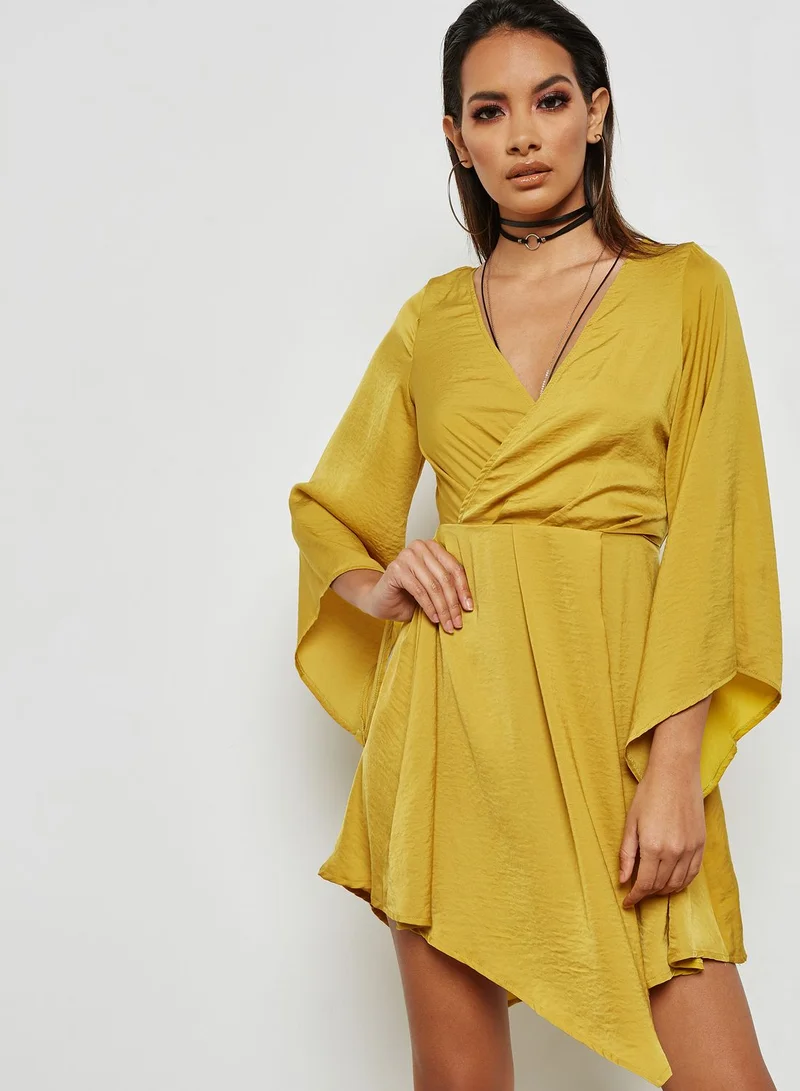 Missguided Layered Front Plunge Dress