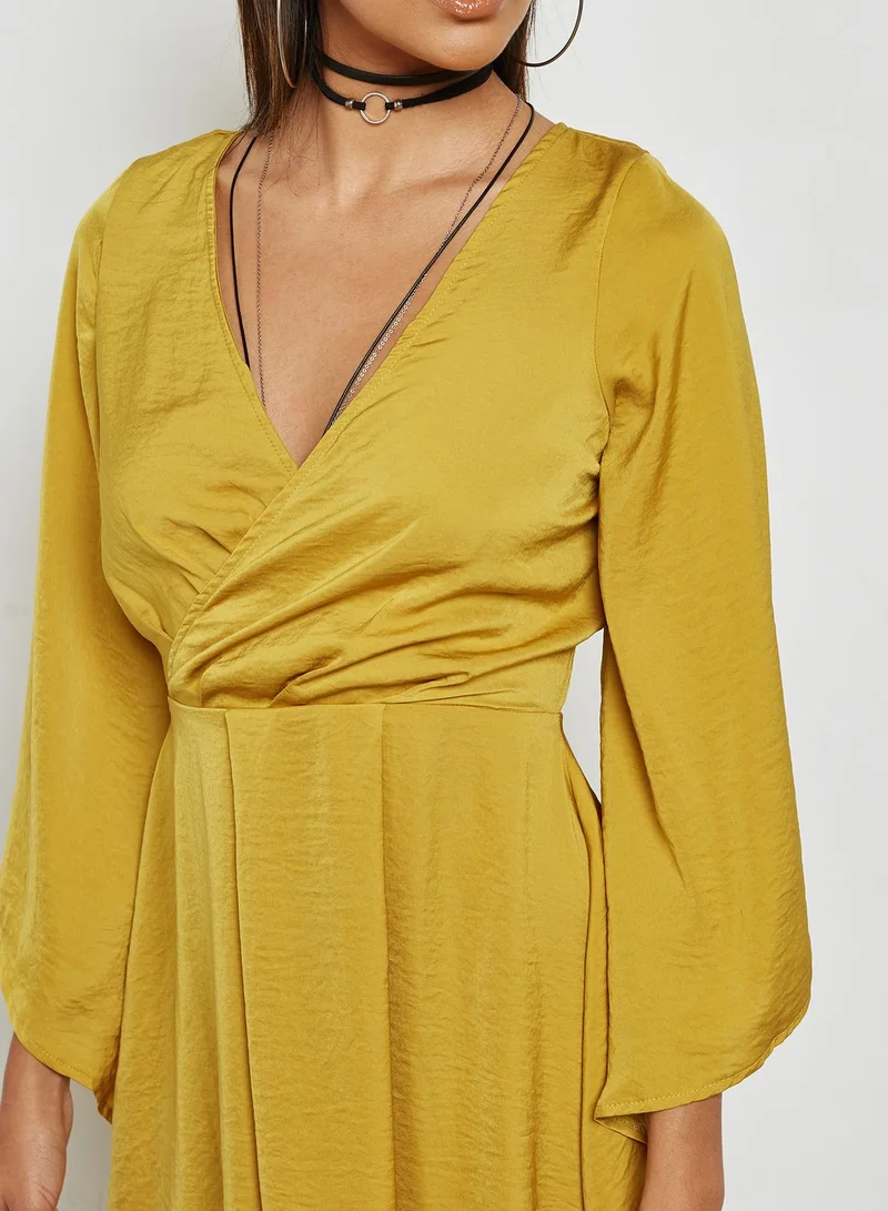 Missguided Layered Front Plunge Dress