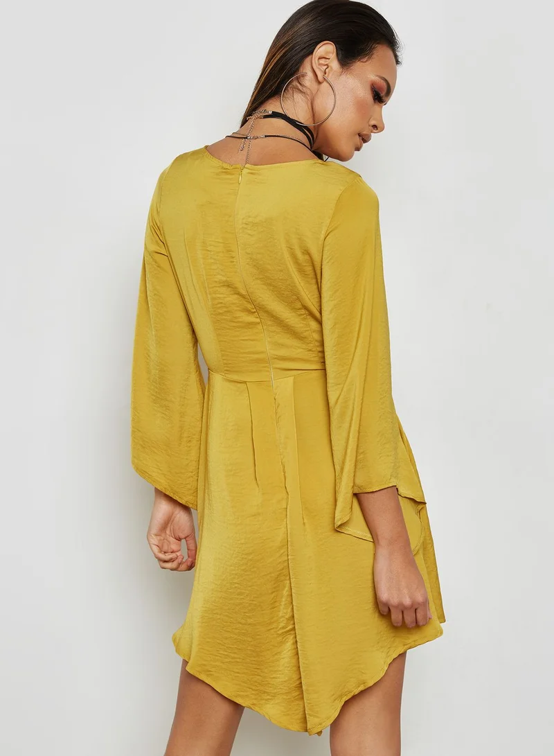 Missguided Layered Front Plunge Dress
