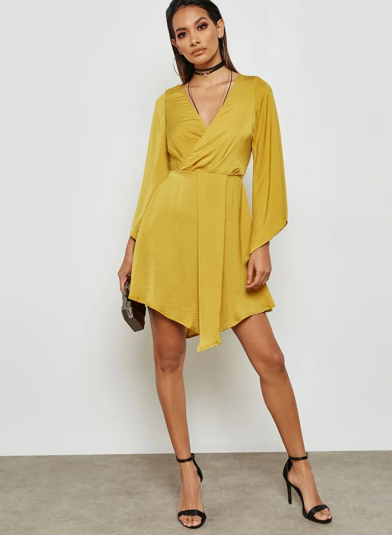 Missguided Layered Front Plunge Dress