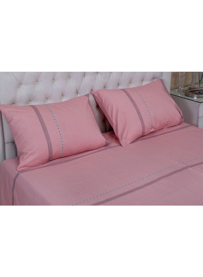 Bed sheet set satin cotton floral 3 pcs rose chain