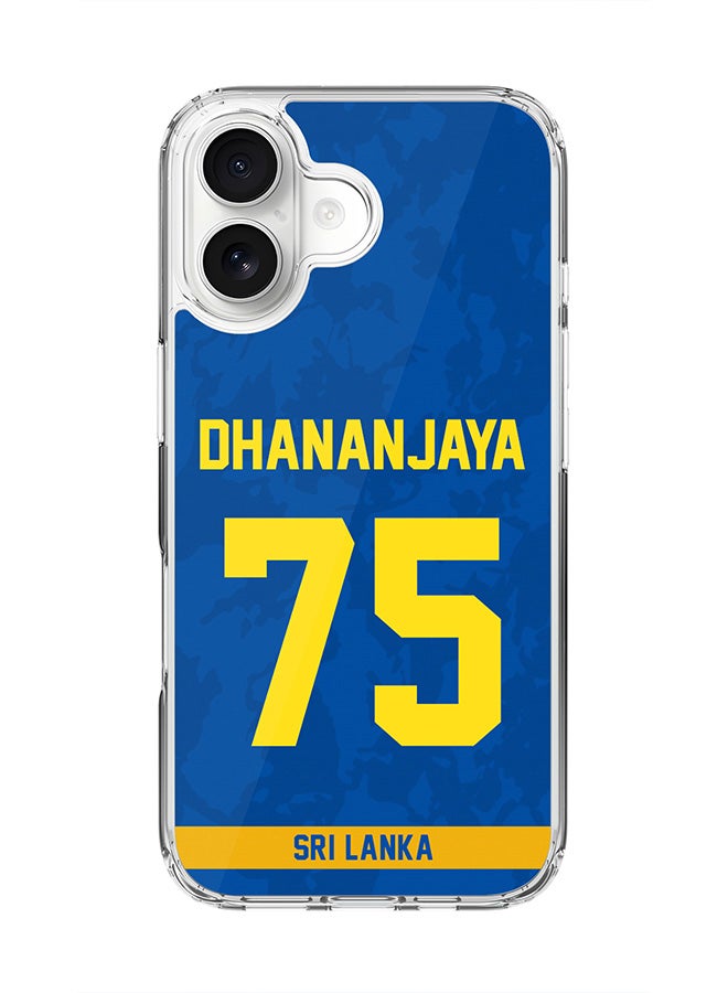 Stylizedd Classic Clear MagSafe Case for iPhone 17 , Hybrid Soft Case Flexible Edges Anti Drop TPU PC Gel Thin Transparent Cover [ Designed for iPhone 17 ] - Team Sri lanka Dhananjaya de Silva, Jersey No 75